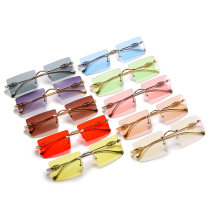 2020 No MOQ Frameless Colorful Fashion Metal Sunglasses